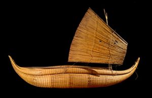 model of a Sumerian reed boat